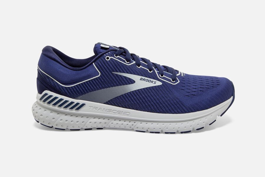 Transcend 7 Road Brooks Running Shoes NZ Mens - Navy/Silver - DMJTAP-453